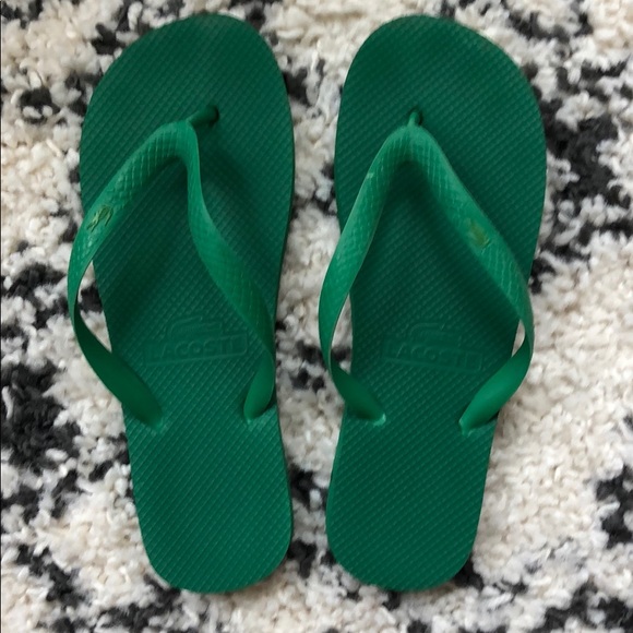 lacoste croc flip flops